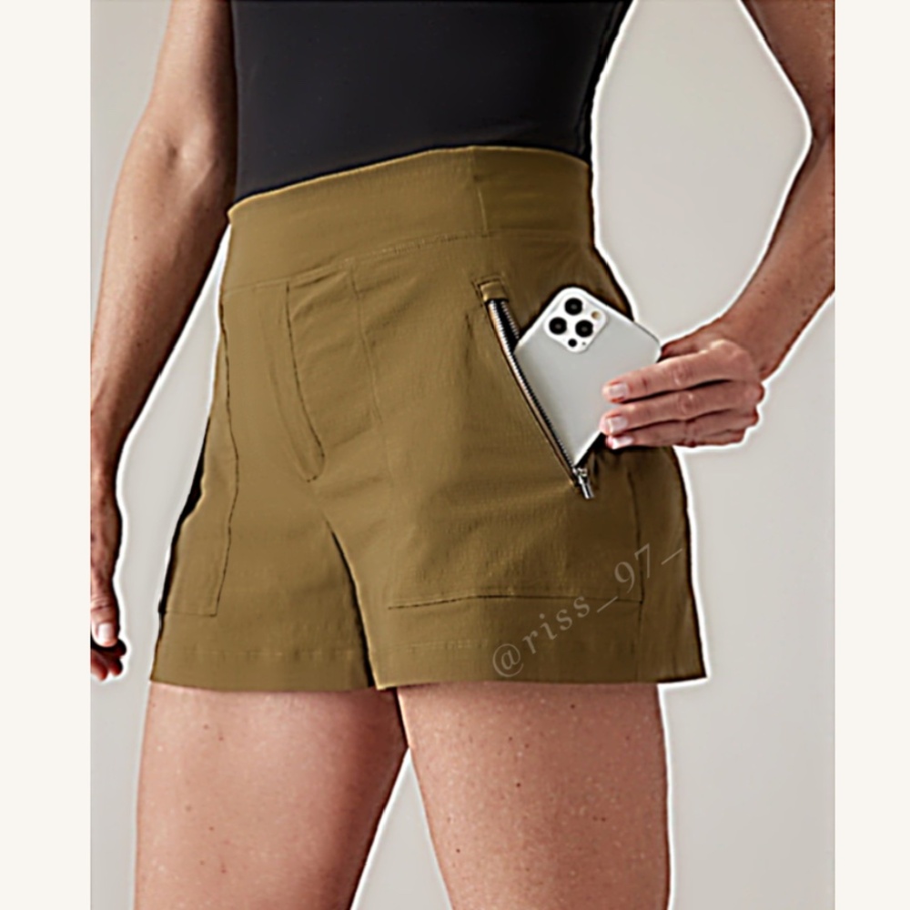 NWT Athleta Trekkie North Short, Acacia Olive